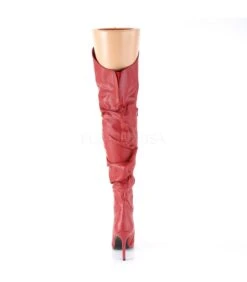 Overknee Stiefel CLASSIQUE-3011 - Rot -Shoes Verkäufe 4 heel thigh high pointed boot w faux fur lining side zip 3