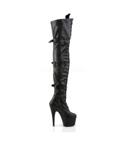 Plateau Overknee Stiefel ADORE-3028 - PU -Shoes Verkäufe 7 heel 2 3 4 pf lace up triple buckle thigh bootside zip 4