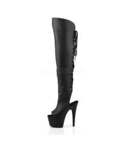 Plateau Overknee Stiefel ADORE-3019 - PU Schwarz -Shoes Verkäufe 7 heel 2 3 4 pf open toe heel thigh boot side zip 2