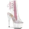 ADORE-1018C-2 Plateau Stiefel - Transparent/Rosa | Pleaser