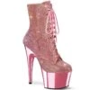 ADORE-1020CHRS Plateau Stiefel - Glitzersteine Pink | Pleaser