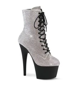 ADORE-1020RS Plateau Stiefel - Silber Glitzersteine | Pleaser -Shoes Verkäufe adore 1020rs plateau stiefel silber glitzersteine pleaser 5