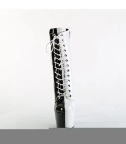 ADORE-1040TT Plateau Stiefel - Halb Schwarz Halb Weiß Lack | Pleaser -Shoes Verkäufe adore 1040tt plateau stiefel halb schwarz halb weiss lack pleaser 2