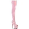 ADORE-3011HWR Plateau Peeptoe Overknee Stiefel - Rosa Schimmer | Pleaser
