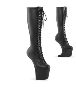 CRAZE-2023 Plateau Pony Stiefel - Schwarz Matt | Pleaser