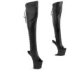 CRAZE-3019 Plateau Pony Overknee Stiefel - Schwarz Matt | Pleaser