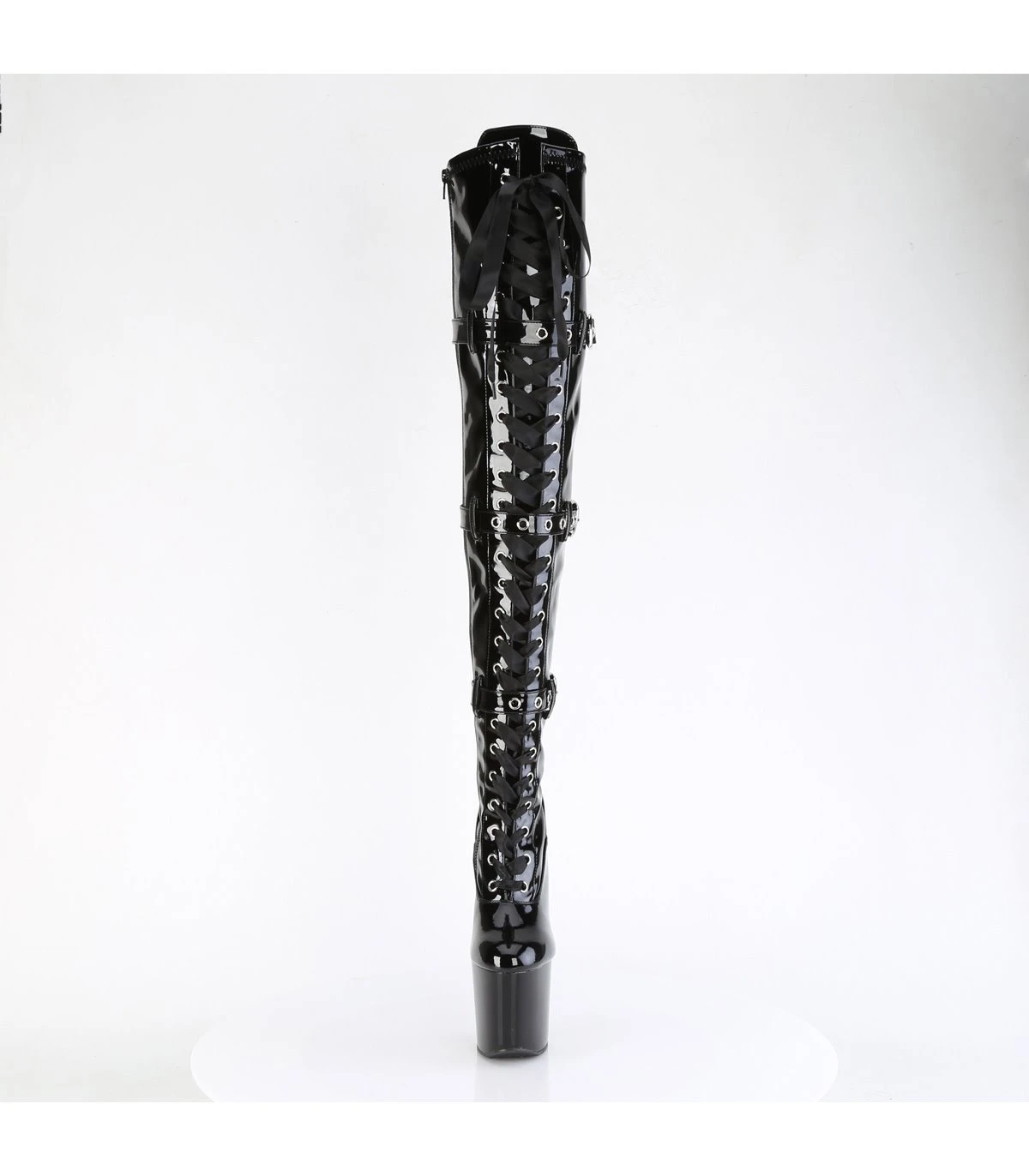 CRAZE-3028 Plateau Pony Overknee Stiefel - Schwarz Lack | Pleaser 2 CRAZE-3028 Plateau Pony Overknee Stiefel - Schwarz Lack | Pleaser – Bild 2