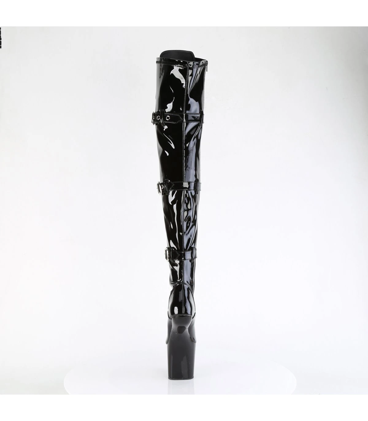 CRAZE-3028 Plateau Pony Overknee Stiefel - Schwarz Lack | Pleaser 4 CRAZE-3028 Plateau Pony Overknee Stiefel - Schwarz Lack | Pleaser – Bild 4