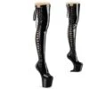 CRAZE-3050 Plateau Pony Overknee Stiefel - Schwarz Lack | Pleaser