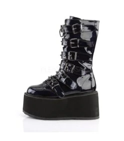Plateau Stiefel DAMNED-225 Schwarz Lack | DemoniaCult -Shoes Verkäufe demonia plateau stiefel damned 225 schwarz lack 2