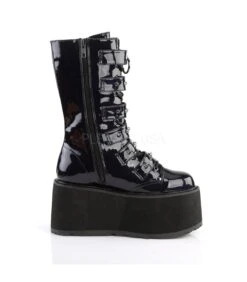 Plateau Stiefel DAMNED-225 Schwarz Lack | DemoniaCult -Shoes Verkäufe demonia plateau stiefel damned 225 schwarz lack 4