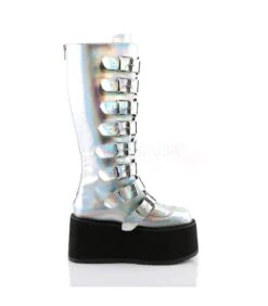 Plateau Stiefel DAMNED-318 Silber | DemoniaCult -Shoes Verkäufe demonia plateau stiefel damned 318 silber 4
