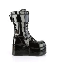Plateau Stiefel PETROL-150 - Schwarz Lack | DemoniaCult -Shoes Verkäufe demonia plateau stiefel petrol 150 schwarz lack 4