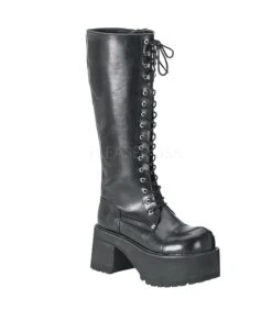 Plateau Stiefel RANGER-302 - PU Schwarz | DemoniaCult
