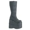 Plateau Stiefel STACK-301 : PU Schwarz | DemoniaCult