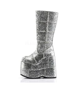 Plateau Stiefel STACK-301 - Glitter Silber | DemoniaCult -Shoes Verkäufe demonia stack 301g sg 2