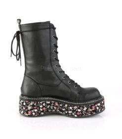 Stiefel EMILY-350 Schwarz Blumen | DemoniaCult -Shoes Verkäufe demonia stiefel emily 350 schwarz blumen 4