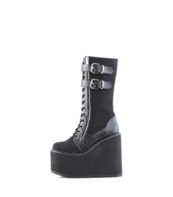 Plateau Stiefel SWING-221 Schwarz | DemoniaCult -Shoes Verkäufe demonia swing 221 bca vl 2
