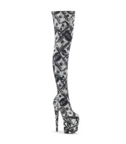 Extrem Overknee Stiefel FLAMINGO-3000DP - Dollar Print