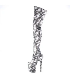 Extrem Overknee Stiefel FLAMINGO-3000DP - Dollar Print -Shoes Verkäufe extrem overknee stiefel flamingo 3000dp dollar print 3