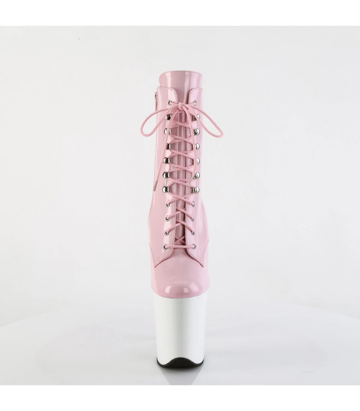 FLAMINGO-1020 Plateau Stiefel - Rosa Weiß Lack | Pleaser 2 FLAMINGO-1020 Plateau Stiefel - Rosa Weiß Lack | Pleaser – Bild 2