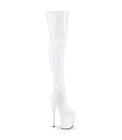 FLAMINGO-3000HWR Overknee Plateau Stiefel Weiß | Pleaser