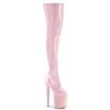 FLAMINGO-3000HWR Plateau Overknee Stiefel - Rosa Schimmer | Pleaser