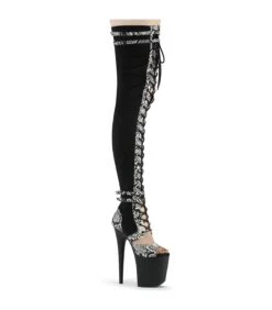 FLAMINGO-3027SP Overknee Stiefel - Schwarz | Pleaser