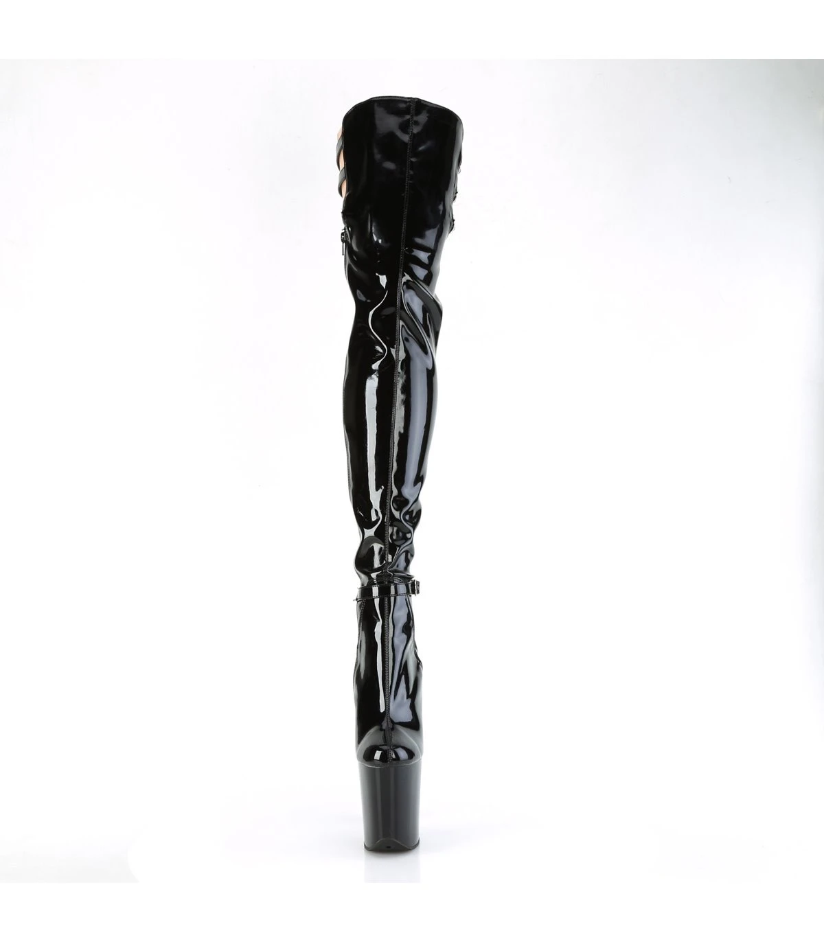 FLAMINGO-3055 Overknee Plateau Stiefel Schwarz Lack | Pleaser 2 FLAMINGO-3055 Overknee Plateau Stiefel Schwarz Lack | Pleaser – Bild 2