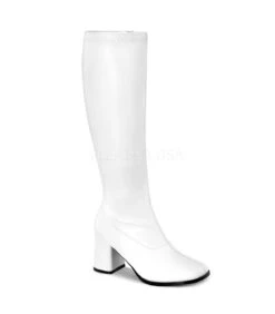 Retro Stiefel GOGO-300WC (Weitschaftstiefel) - PU Weiß