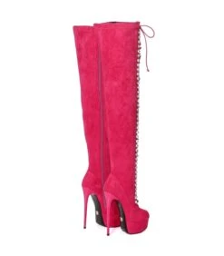 Giaro Dominique Damen Herren Unisex Plateau Overknee Stiefel Fuchsia Velour -Shoes Verkäufe giaro dominique damen herren unisex plateau overknee stiefel fuchsia velour 3