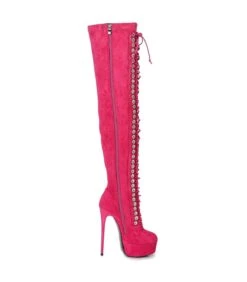 Giaro Dominique Damen Herren Unisex Plateau Overknee Stiefel Fuchsia Velour -Shoes Verkäufe giaro dominique damen herren unisex plateau overknee stiefel fuchsia velour 7