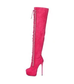 Giaro Dominique Damen Herren Unisex Plateau Overknee Stiefel Fuchsia Velour -Shoes Verkäufe giaro dominique damen herren unisex plateau overknee stiefel fuchsia velour 8