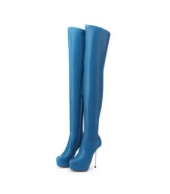 Giaro Overknee Plateau Stiefel BRISA Blau Matt -Shoes Verkäufe giaro overknee plateau stiefel brisa blau matt 5