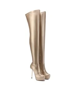 Giaro Overknee Plateau Stiefel BRISA Gold Matt -Shoes Verkäufe giaro overknee plateau stiefel brisa gold matt 8
