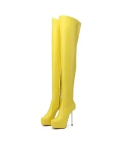 Giaro Overknee Plateau Stiefel BRISA Neon Gelb -Shoes Verkäufe giaro overknee plateau stiefel brisa neon gelb 5