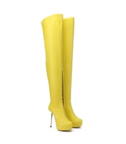 Giaro Overknee Plateau Stiefel BRISA Neon Gelb -Shoes Verkäufe giaro overknee plateau stiefel brisa neon gelb 8