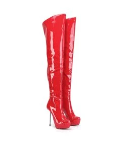 Giaro Overknee Plateau Stiefel BRISA Rot Glänzend -Shoes Verkäufe giaro overknee plateau stiefel brisa rot glaenzend 8