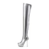 Giaro Overknee Plateau Stiefel BRISA Silber Matt