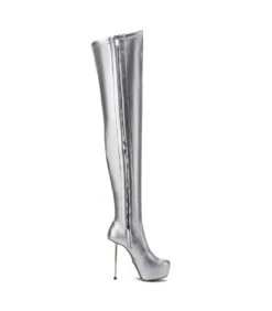 Giaro Overknee Plateau Stiefel BRISA Silber Matt -Shoes Verkäufe giaro overknee plateau stiefel brisa silber matt 3