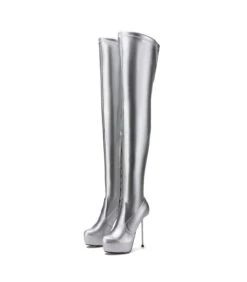 Giaro Overknee Plateau Stiefel BRISA Silber Matt -Shoes Verkäufe giaro overknee plateau stiefel brisa silber matt 5