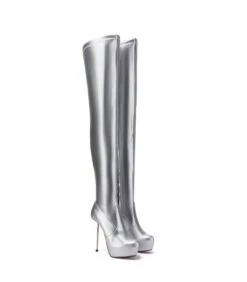 Giaro Overknee Plateau Stiefel BRISA Silber Matt -Shoes Verkäufe giaro overknee plateau stiefel brisa silber matt 8