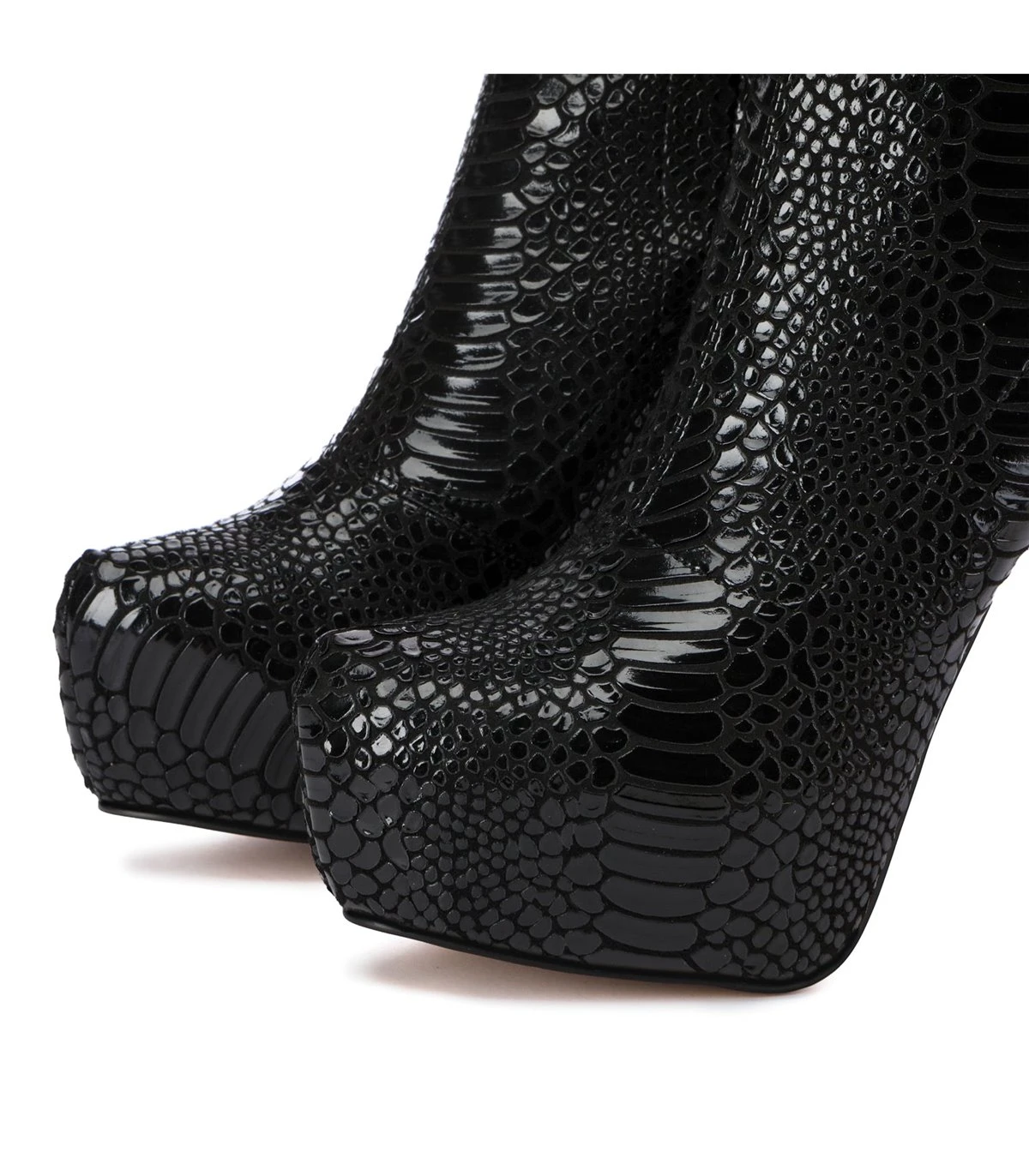 Giaro Overknee Plateau Stiefel BRISA Snake Schwarz 8 Giaro Overknee Plateau Stiefel BRISA Snake Schwarz – Bild 8