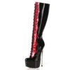 Giaro Overknee Stiefel Fascinate Schwarz/Rot Lack