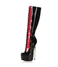 Giaro Overknee Stiefel Fascinate Schwarz/Rot Lack