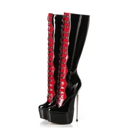Giaro Overknee Stiefel Fascinate Schwarz/Rot Lack -Shoes Verkäufe giaro overknee stiefel fascinate schwarz rot lack 4