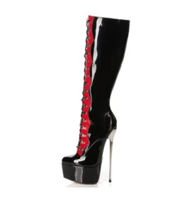 Giaro Overknee Stiefel Fascinate Schwarz/Rot Lack -Shoes Verkäufe giaro overknee stiefel fascinate schwarz rot lack 7