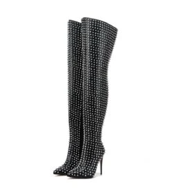 Giaro Overknee Stiefel TINDRA Silber Mit Silbernen Nieten -Shoes Verkäufe giaro overknee stiefel tindra silber mit silbernen nieten 5