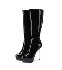 Giaro Plateau Stiefel BEVERLEY Schwarz Lack -Shoes Verkäufe giaro plateau stiefel beverley schwarz lack 5