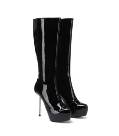 Giaro Plateau Stiefel BEVERLEY Schwarz Lack -Shoes Verkäufe giaro plateau stiefel beverley schwarz lack 8